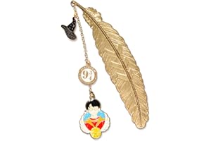 KSJEHW Harry Marque Page en Metal, La Voie 9 3/4, Marque Page Original Plume, Idée Cadeau Fille Ado Femme