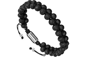 murtoo Bracelet en Pierre Naturelle pour Les Hommes, Braceletréglable de perlesavec Huile Essentielle Yoga comme Diffuser Bracelet pour Hommes
