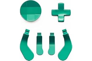 ATEAZE 6 Stück Metall Trigger Paddles & D-Pad Set für Xbox One Elite & Elite Series 2 Controller | Ersatz Trigger Paddles & Steuerkreuz | Austauschbare Rücktasten | Custom Mod Kit (Grün)
