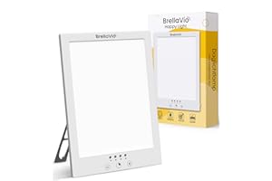 BrellaVio Tageslichtlampe 12.000 Lux - Mit Tasche - Lichttherapielampe gegen Winter Depression - LED Tageslicht Lampe für Zuhause/Büro - SAD Day Light Therapy Lamp - Simuliertes Sonnenlicht (Weiß)