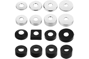 JRJUBB 2 Stück Ø 25mm Abdeckrosette Schwarz, Rosette Schwarz für Rohrabdeckung, Gewinderosette, Wasserhahn, Duscharmatur, Heizkörper