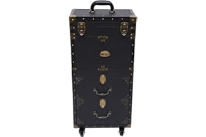 DEEDUUD Kosmetikkoffer Trolley 4 In 1 Alu Friseurkoffer Mit Universalrad Multifunktionale Plattform Nagelkoffer FüR FriseurläDen Friseurschulen Und Privathaushalte