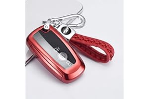 ontto Funda para Llave de Coche Apto para Ford Mondeo Fusion Mustang Explorer EcoSport S-MAX Ranger Fiesta F150 F250, Accesorio de Carcasa de TPU para Llave de Coche Rojo
