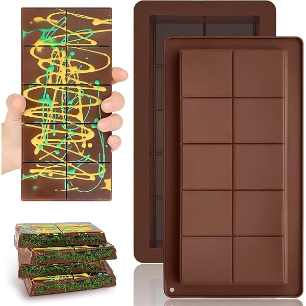 Stampo Per Cioccolato Dubai 2 Pezzi In Silicone - Profondo 2 Cm Con 50 Bustine - Ideale Per Tavolette Ripiene