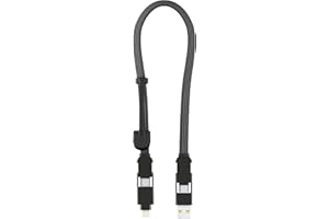 Rolling Square inCharge XL 30 cm - brelok z kablem USB typu c, uniwersalny kabel komórkowy, dla mężczyzn, uniwersalna ładowarka do telefonu 6 w 1, gadżet techniczny, czarny, kabel Lightning 100 W