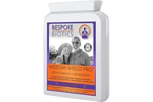 BESPOKE BIOTICS Resveratrol Supplement | 90 Capsules | Anti-Ageing| Nerve Cell Booster | Cell Protection| Effective 150MG X2 Split Dose| Blood Pressure Wisdom Shield Pro