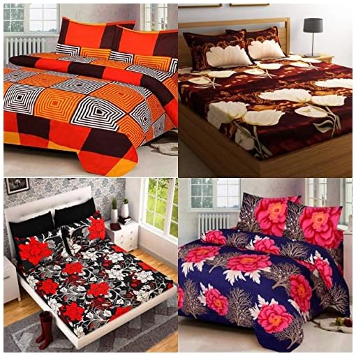 RS Home Furnishing Cotton 160 TC Bedsheet (King_Multicolour, Pack of 1)