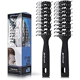 Kaiercat Spazzola Capelli Professionale da Uomo – Ottim Spazzola per Acconciatura & asciugatura per capelli all’indietro, set