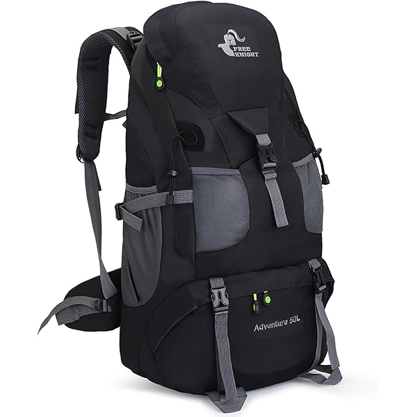 Flintronic Sac à Dos Randonnée 50 L – Léger 630 G, Imperméable Polyester, Sangle Poitrine Avec Sifflet, Bandes Réfléchissantes, Bleu