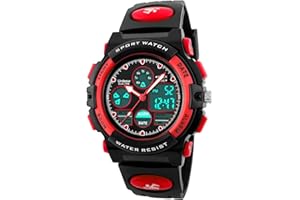 errcom Kinderuhr Jungen Mädchen Digitaluhren, Kinder Sport 5 ATM wasserdicht Digital Uhren mit Alarm/Timer/EL Licht, Blau Kinderuhren Outdoor Armbanduhr für Jugendliche Jungen Mädchen