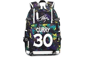 FANwenfeng Joueur de Basketball Numéro 30 Sac à Dos Lumineux multifonction pour ordinateur portable Voyage étudiant Sac Luminescence de Fans pour Hommes Femmes