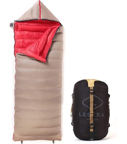 Sac De Couchage Grand Froid Lestra Sport Alaska Extrem - Duvet De Canard 650 Cuin, Confort à -19°C, Poids 1.6kg, 220x80cm - Gris