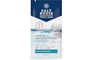 ‎SALTHOUSE Salthouse Totes Meer Therapie Mineral & Heilerde Gesichtsmaske, mit Zink und Totes Meer Mineralschlamm, klärt, reinigt und beruhigt, 2x7ml