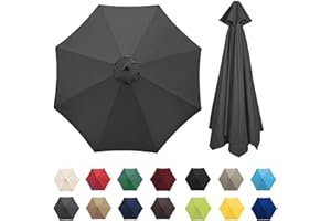 IRUGS Universal Umbrella Replacement Cloth 6 Arms/8 Arms，Patio Umbrella Cover Cloth ，Replacement Parasol Canopy，2.7 M/3.0M，Parasol Umbrella Replacement Cover (Canopy Only) ( Color : Grey , Size : 6 Ribs 3.0