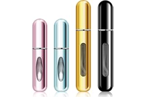 LEIKEDUN 5ml/8ml Parfümzerstäuber Taschenzerstäuber [4 Stück] Nachfüllbar Leer Reise Parfüm Zerstäuber, Portable Zerstäuber für Unterwegs, Mini Reise Parfümzerstäuber für Damen und Herren (4pc 5ml/8ml)