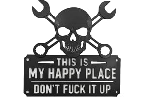 This Is My Happy Place vintage rustik väggkonst dekor metall väggkonst skylt silhuett väggkonst för hem sovrum veranda trädgå