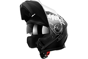 Westt Casco De Moto Modular -ECE 22.06 Cascos Modular Moto Hombre Mujer con Doble Visera - Casco Moto Integral Casco Motocross Casco Integral Adulto Negro XL (61cm)