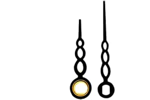 DANS CLOCK SHOP Euroshaft - Lancette di ricambio in metallo, compatibili con movimenti tedeschi UTS Hermle Kienzle Junghans (35 mm, nero (A))