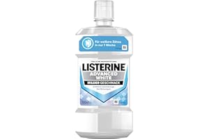 ‎LISTERINE LISTERINE Advanced White Mild Flavour 500 ml Mouthwash for Removing Stubborn Teeth Discolouration for Whiter Teeth in Just 1 Week, Mouthwash Effectively Fights Bacteria in the Mouth