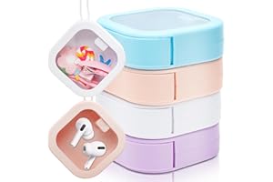 RANJIMA Lot de 4 boîtes de rangement pour chouchous à cheveux, portables, mini boîtes de rangement, petits récipients transparents pour pinces à cheveux, boîte à bijoux de voyage pour cordes à cheveux