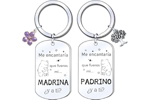 YJYJZX 2ps regalo padrinos bautizo llavero llavero padrino y madrina regalo llavero del padrino madrina idea regalo día de pascua bautismo mejor padrino madrina