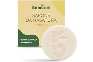 Bambaw | Sapone da rasatura per donna | 80g | Sapone depilazione olio di albicocca e vitamina E | Sapone solido barba | Sapone naturale | Sapone artigianale | Sapone vegetale | Sapone barba albicocca