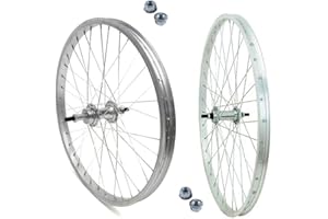 ECOVELO C2675AST+C2675PS6 Front and Rear Rim 26 x 1.75 Bicycle CityBike Cruiser Wheels Aluminium/Steel Nuts Included