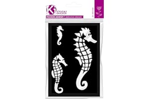 BEST PRICE SQUARE Pochoir adhésif - Hippocampe - 7x10 cm - Ki-Sign
