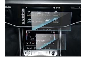 SKTU Screen Protector Compatible with Audi A6 / A7 C8 2019-2023 2024 Tempered Glass Scratch-Resistant Anti-Fingerprint (MMI 10.1 Inch + Front A/C 8.6 Inch)
