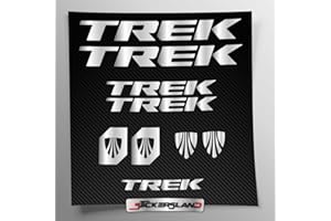 Sticker Kit Compatible with MTB Mountain Bike Frame and Helmet | Decals Sticker Decal Bike Logos | Stickersland® – Trek (Matt Metallic Silver)