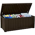 Koll living storage box, cushion box in modern wooden finish, 570 litres, with aeration to prevent horrible odours/mould, maximum weight supported by the cover: 250 kg (2 people)