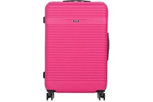 OCHNIK Walizka duża | Twarda obudowa | Materiał: ABS | Kolor: różowy | Rozmiar: L | Wymiary: 76x51x30 cm | Pojemność: 97 l | 4 kółka