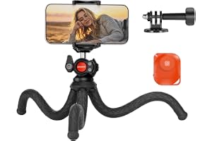 NEEWER Flexibelt resestativ för kamera med fjärrutlösare, monteringsadapter för Hero 11 10 9 8, dold telefonhållare med kalls