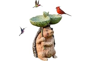 PREVENTLY Vogeltränke Stehend Vogelfutterhaus Balkon Vogeltränke Winterfest Mini Harz Vogelfutterspender Winterfest Gartendeko DraußEn GartenmöBel Garten Statuen Skulptur Ornament Dekoration