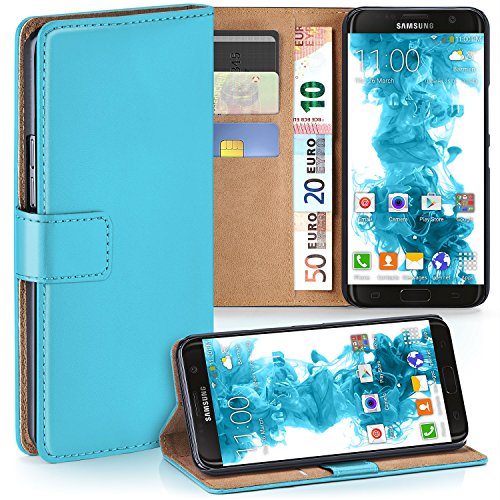 MoEx Samsung Galaxy S7 Edge HÃ¼lle TÃ¼rkis mit Karten-Fach [OneFlow 360Â° Book Klapp-HÃ¼lle] Handytasche Kunst-Leder HandyhÃ¼lle fÃ¼r Samsung Galaxy S7 Edge Case Flip Cover SchutzhÃ¼lle Tasche