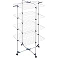 Gimi Modular 4 Stendibiancheria Da Pavimento, Stendino A Torre, Verticale, Con Ruote, Acciaio, Bianco