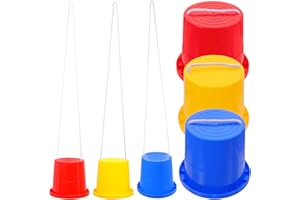 Toyvian 3 Pairs Bucket Stilts Plastic Walking Stilts Kids Walking Cups Children Stepper Toy Balancing Stilts for Kids Balancing Training Outdoor Games Activities