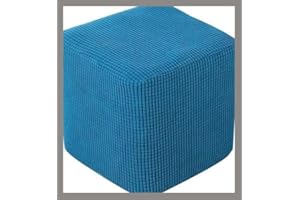 uyeoco Stretch Ottoman Slipcover Cover Square/Round Footstool Facai Foot Stool Covers, Thicked Cover for Pouffe, Decorative Washable Sofa Foot Rest Cover (Color : K, Size : 40x40cm)