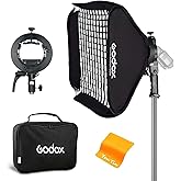 Godox S2 Bowens Support de Montage Avec Grille en nid D'abeille Pliable Softbox 24x24 pouces / 60x60cm pour Godox V1 AD400Pro