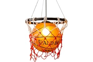 HJXDtech - suspension luminaire Creative Basketball Pendant Light Abat verre Chandelier avec support E27 Copper Lamp