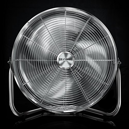 Brandson – Retro Windmaschine 120W / Ventilator in Chrom (Retro-Design) | Standventilator 50cm | Tischventilator / Bodenventilator | stufenlos neigbarer Ventilatorkopf | aus Vollmetall (verchromt) - 6