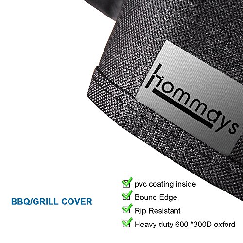 HOMMAYS BBQ Grill Abdeckung 60 Zoll Schwerlast Wasserdicht im Freien Garten Patio Gas Grillabdeckung Barbecue Gasgrill Abdeckhaube für Weber Genesis Char-Broil Landmann 152 CM - 3