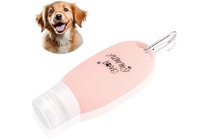 CHCAES Futtertube Hund Befüllbar Tuben für Hunde 90ml mit Karabiner Nassfutter Silikon Reiseflaschen Abfüllflaschen Zubehör für Hundetraining als Belohnung Rosa