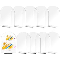 Lot De 6 Plaques Acryliques Transparentes + Supports - Pour Noms, Numéros De Table Mariage, événement - DIY - 10