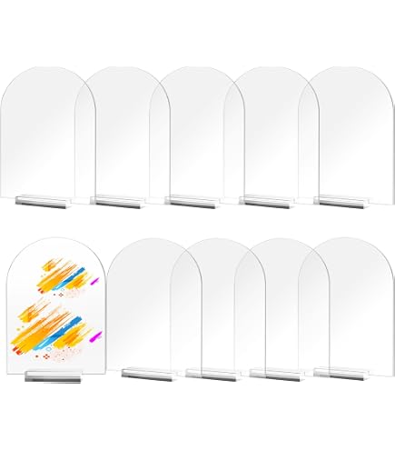 10 Pack Clear Acrylic Place Card Holders – 3 Inch Double-Slot Stands For Weddings, Parties, Restaurants & Offices