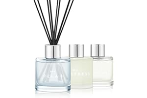 DIUFJAG 3 Pack Fragrance Reed Diffuser, 50ML Freesia Jasmine Lemongrass Aromatherapy Diffuser Set with 12 Black Fiber Sticks,Air Freshener for Bedroom Bathroom Office