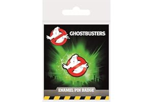 PYRAMID INTERNATIONAL Ghostbusters - Spilla smaltata con scritta Logo, 7,9 cm x 8 cm, prodotto ufficiale, Misura unica, Smalto, metallo, argento, Senza pietre preziose