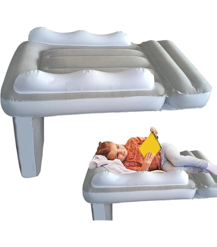Lit Gonflable Avion Pour Enfant – Avec Pompe Et Sangle De Sécurité – Pour Siège Avion Ou Voiture – Enfants 6-8 Ans
