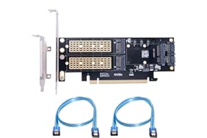 ChenYang Adaptateur de carte d'extension M.2 NVME vers PCIe 3.0/4.0 X16 et SATA/MSATA SSD vers SATA 3 en 1 Combo SSD
