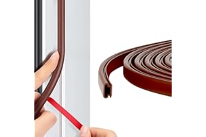 Royouzi Samoprzylepna uszczelka do drzwi, 6 x 10 mm, samoprzylepna, nadaje się do okien, drzwi wejściowych, futryn drzwi, wiatroszczelna, odporna na rdzę, dźwiękoszczelna